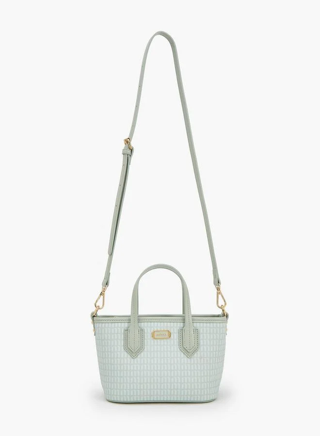 ميسي Monogram Print Tote Bag With Detachable Strap